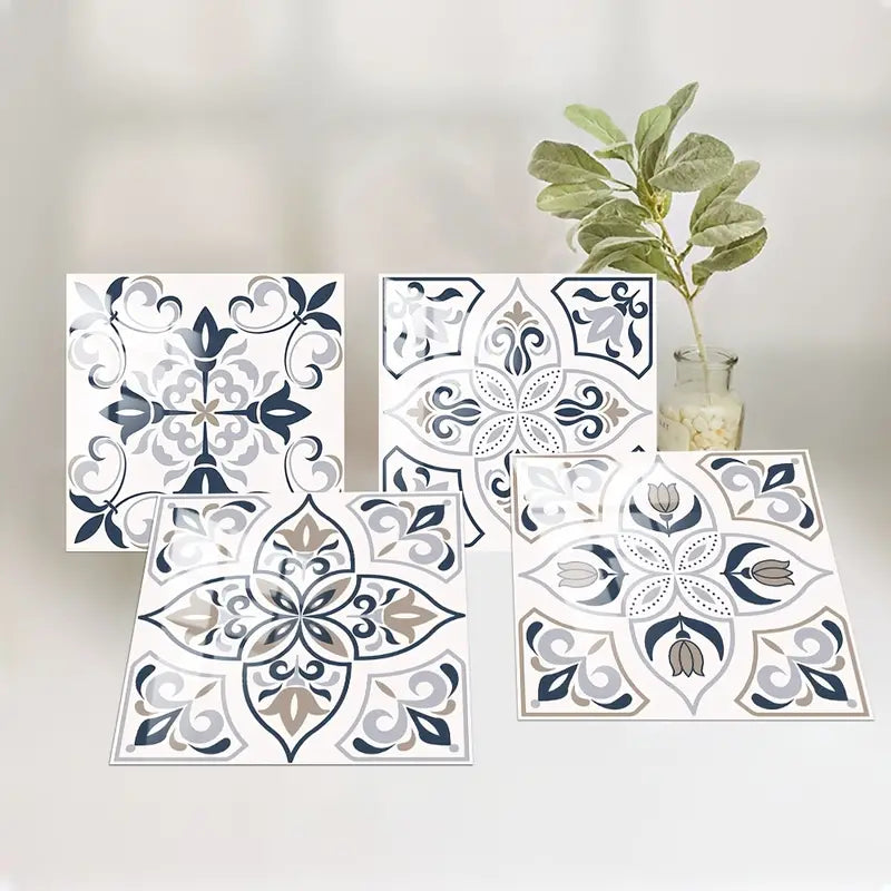 10pcs Vintage Tile Stickers for Bathroom & Kitchen Decor