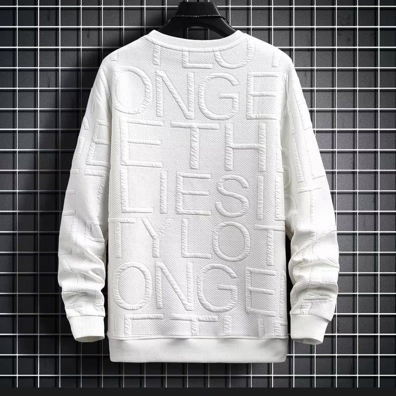 Men's Spring Autumn Loose Crew Neck Pullover Sweatshirt