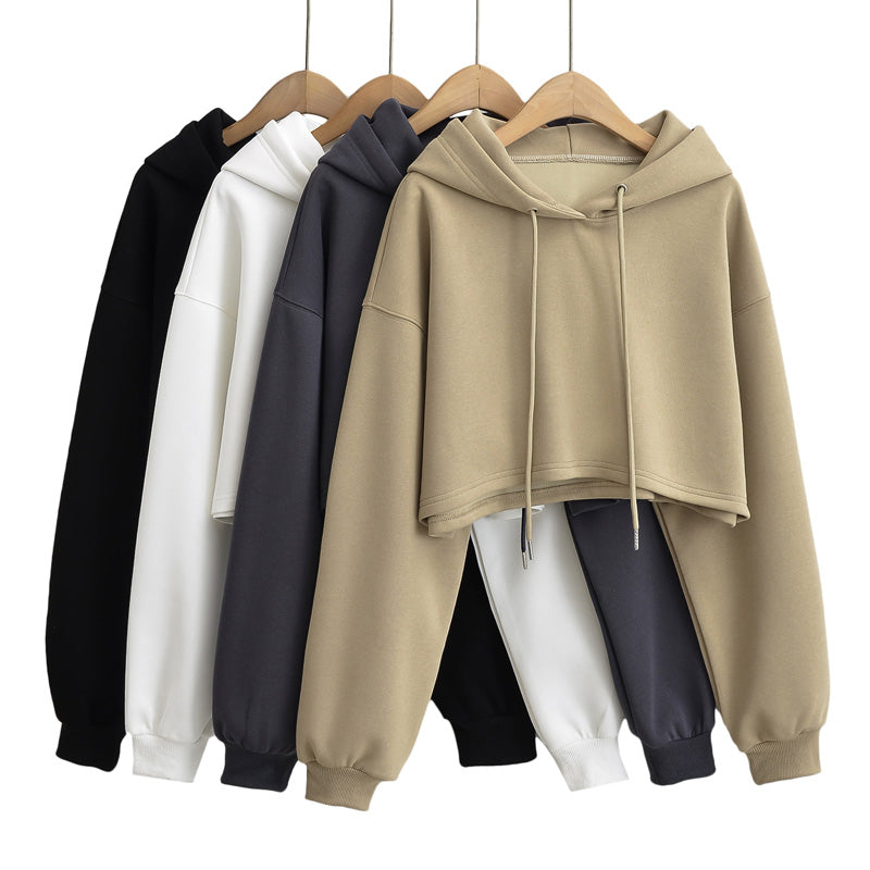 Women's 2023 Autumn Drawstring Hooded Pullover Sweater