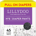 LILLYDOO Diaper Pants Toddlers - Size 8 (42+ lbs) Half-Monthly Supply (45 Count) Skin-Friendly Ultrasoft Chlorine-Free & Absorbent Diaper Pants