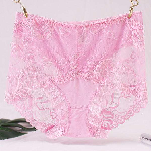 "Mid-High Waist Lace Seamless Hip-Lifting Briefs"
