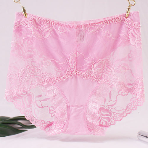 "Mid-High Waist Lace Seamless Hip-Lifting Briefs"
