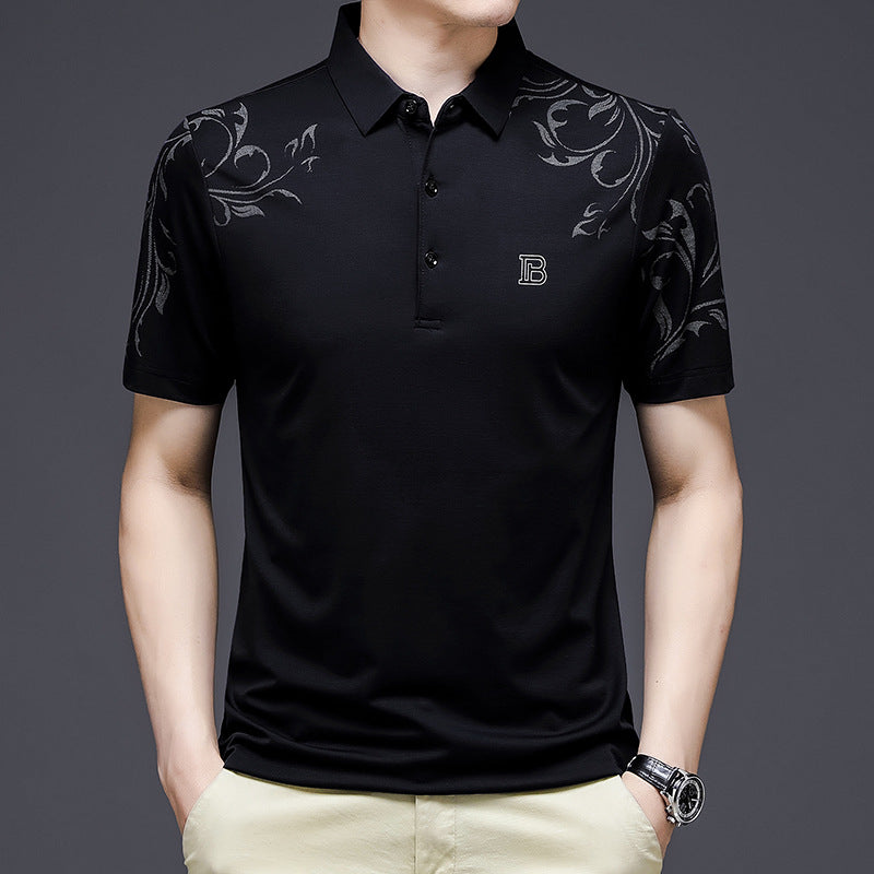 Men's Summer Floral Short Sleeve Polo Shirt
