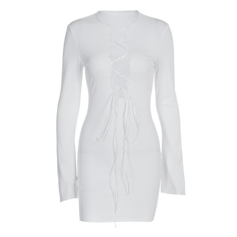 2023 Autumn European Style Long Sleeve Bodycon Dress