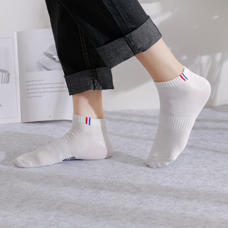 Men's Solid Color Non-Slip Athletic Short Socks