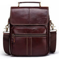 Men's Leather Business Shoulder Bag - Crossbody Backpack