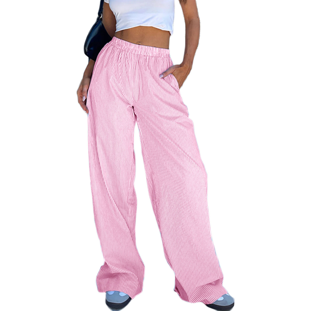 2024 Women's Striped Wide-Leg High-Waist Pants