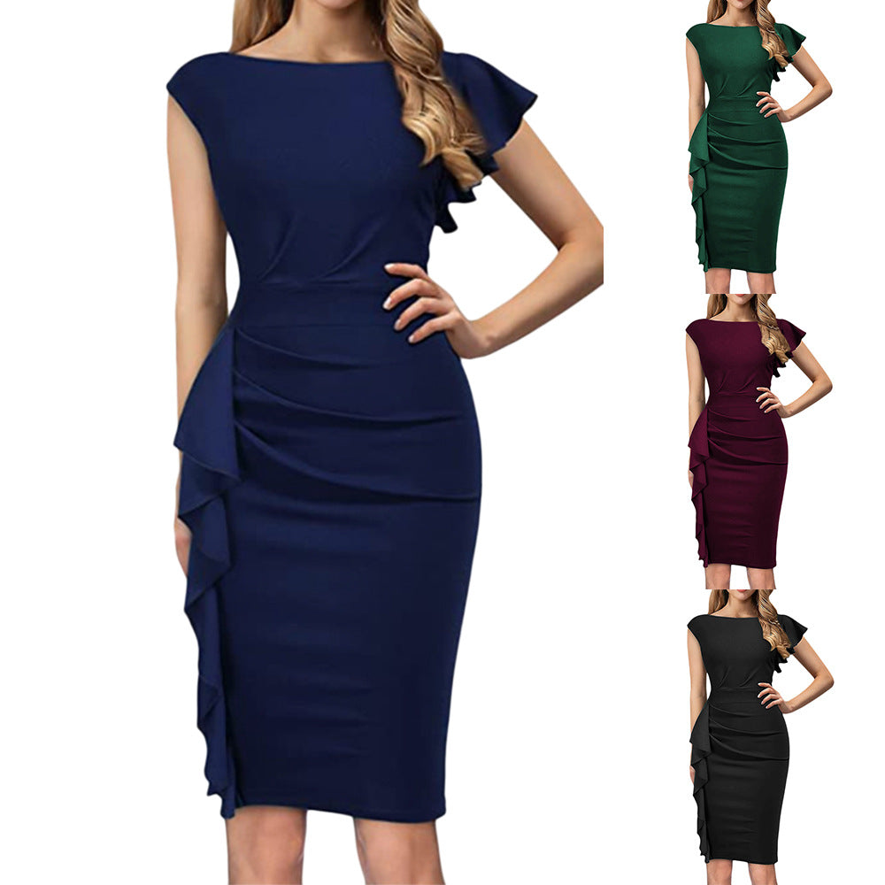 2023 Women's Ruffle Sleeve Pencil Dress for Events