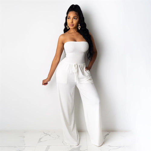 "9336 Women's Loose Solid Color Jumpsuit"