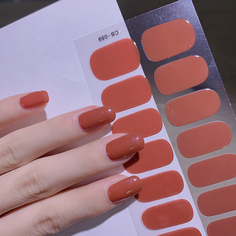 16-Color Solid Nail Stickers for Elegant Designs