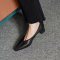 2023 Spring Vintage Leather High-Heel Shoes for Women