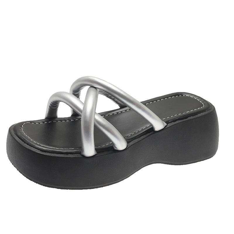 Fashionable Summer Chunky Heel Slides for Women 2023