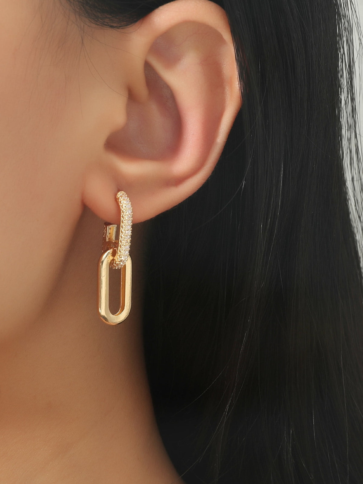 Trendy Two-Part Copper Earrings with Unique Design