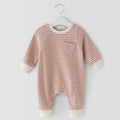 Striped Long-Sleeved Jumpsuit for Baby Boys and Girls