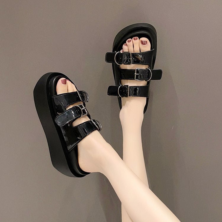 2023 Women's Thick-Soled Buckle Slide Sandals