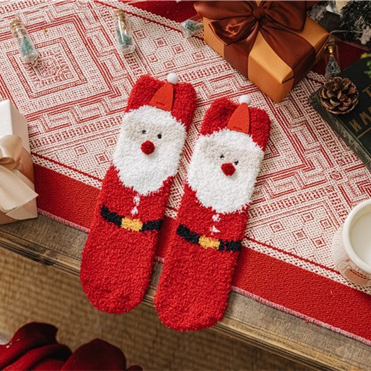 Cozy Cute Coral Fleece Plush Sleep Socks