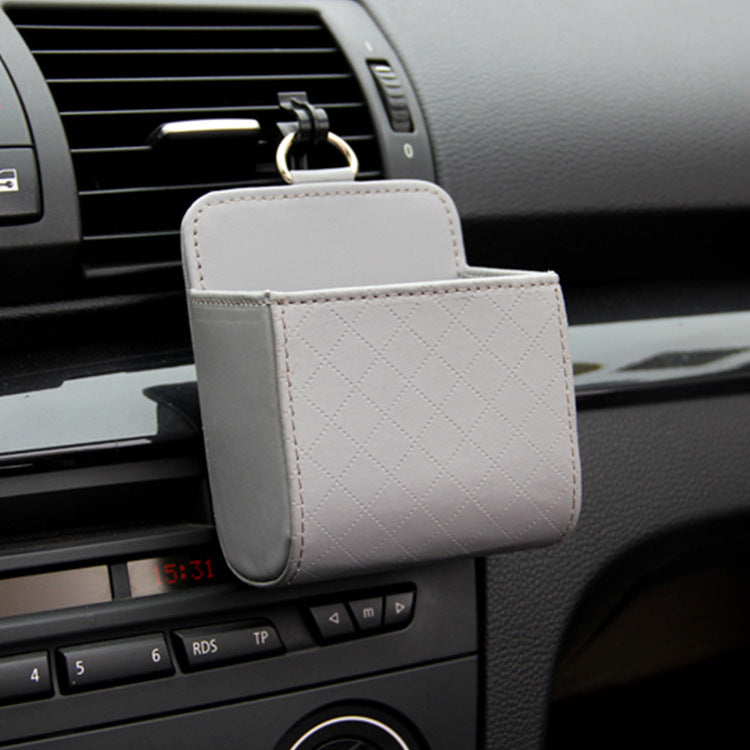 Car Vent Storage Bag - Leather Multi-Functional Organizer