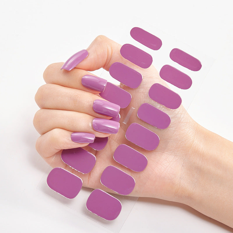 16-Color Solid Nail Stickers for Elegant Designs