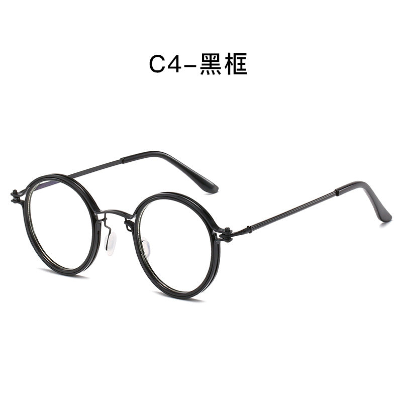 Retro Round Metal Sunglasses for Women (Blue Light Block)