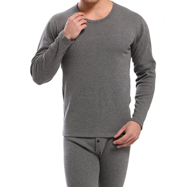 Men's Plush Thermal Underwear Set with Pants