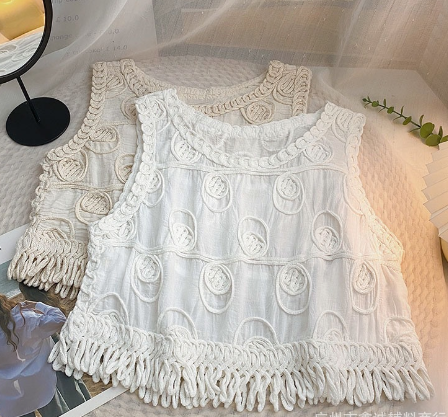 Vintage Ethnic Crochet Embroidered Summer Vest Top