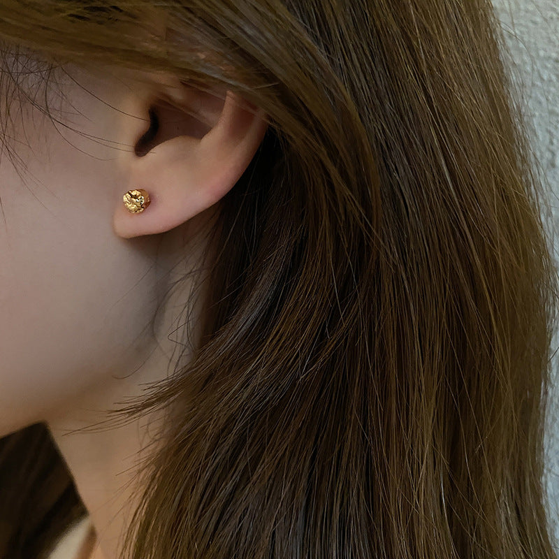 Irregular Foil Texture Ear Pins - Creative Women's Earrings