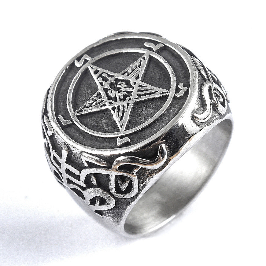 Fashionable Men's Satanic Devil Goat Head Ring