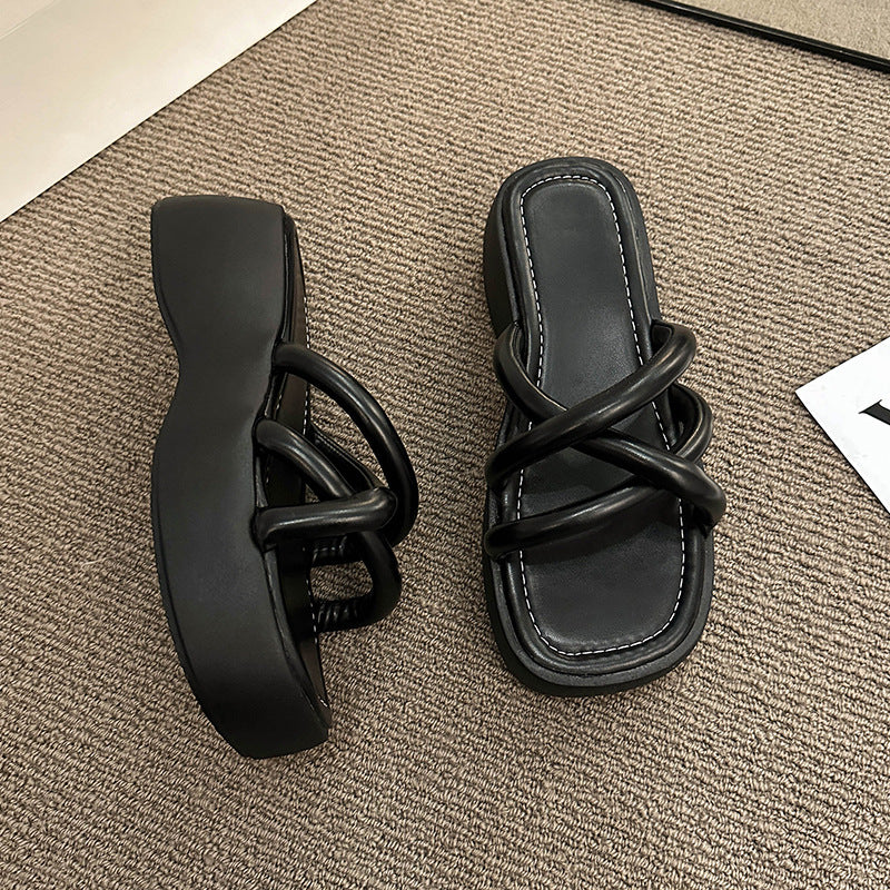Fashionable Summer Chunky Heel Slides for Women 2023
