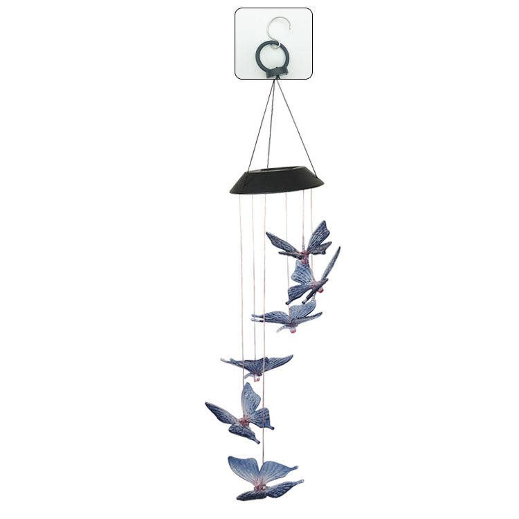 Outdoor Solar LED Wind Chime Light - Hummingbird Design