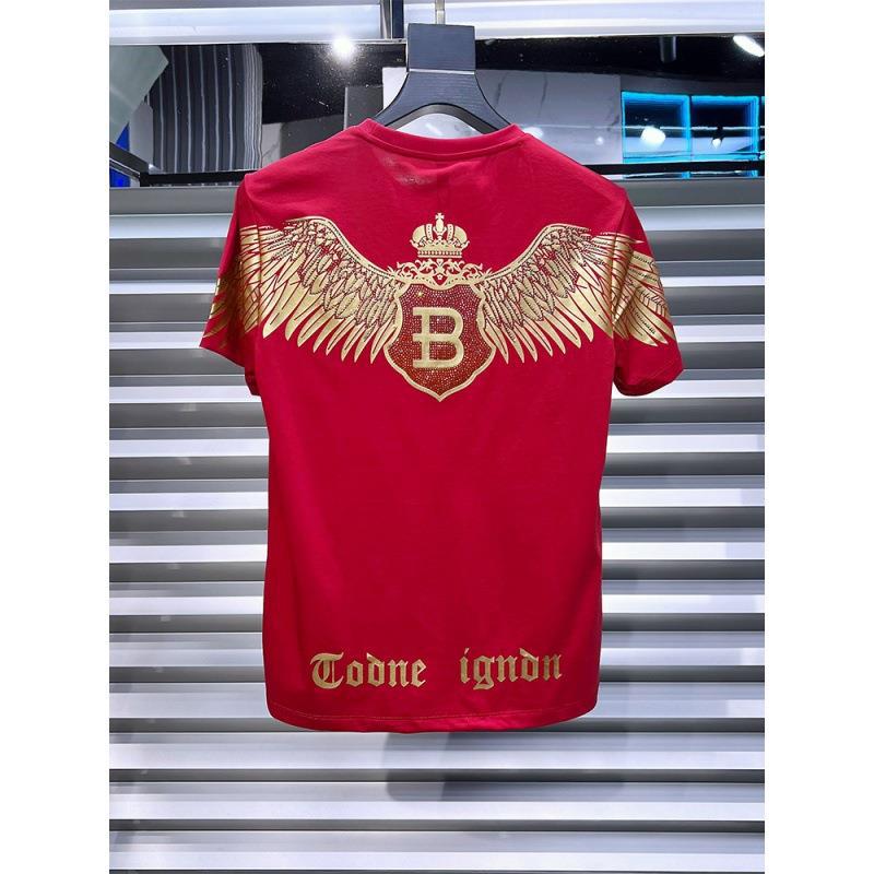 Men's Slim Fit Wing Print Red T-Shirt 2023 Summer Trend