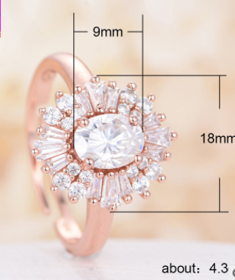 Luxury Diamond Women's Opal Engagement Ring