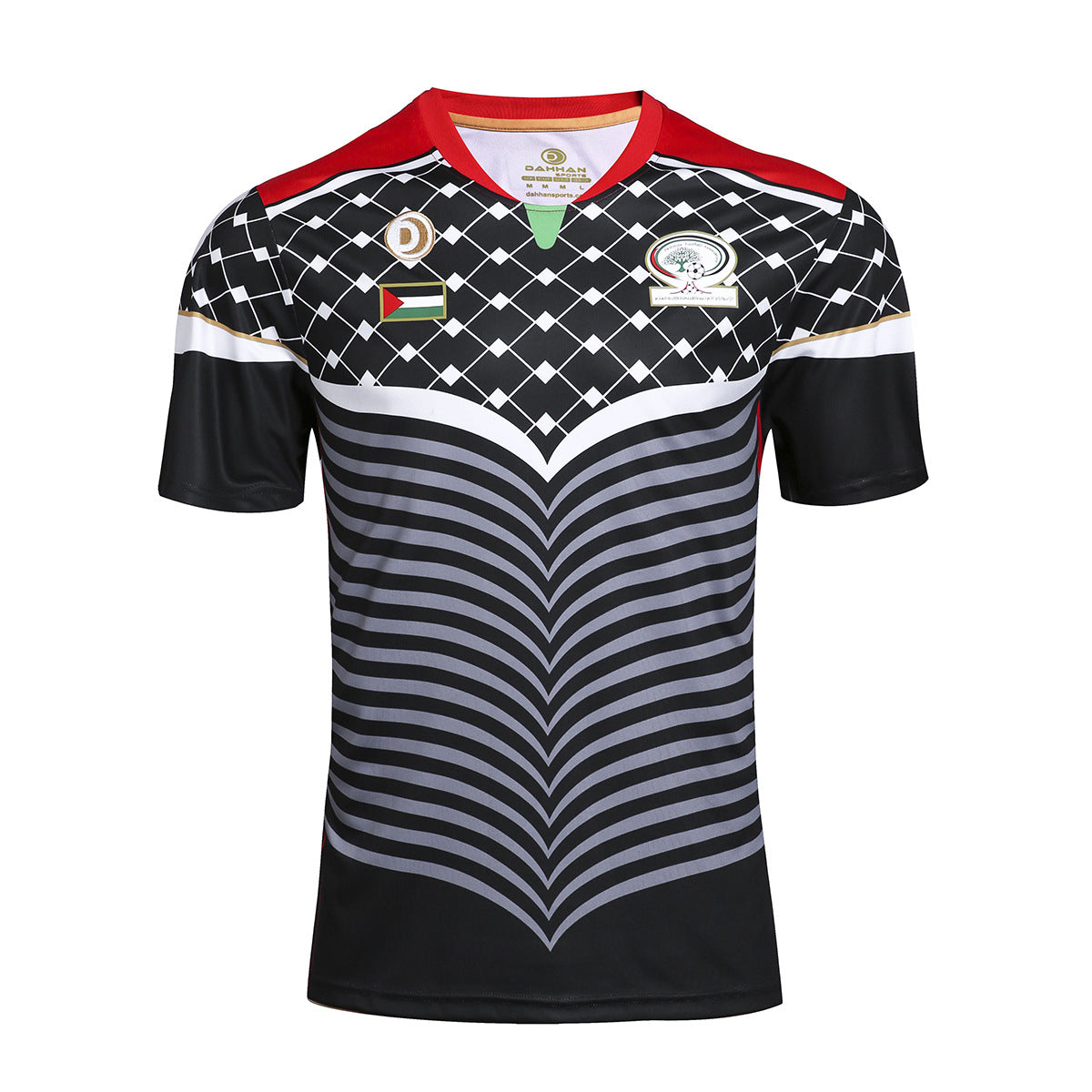 16-17 Palestine White and Black Jersey