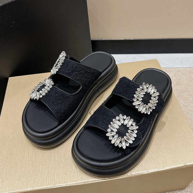 2023 Women's Fashion Suede Platform Slide Sandals