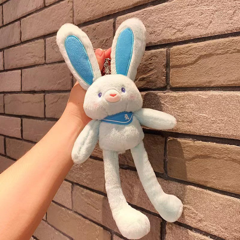 "Trendy Plush Rabbit Keychain Toy with Long Ears"