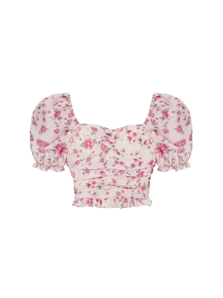Floral Short Sleeved Slim Fit French Shirt