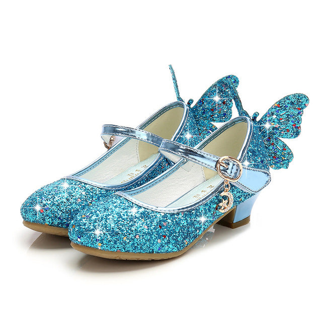 Princess Butterfly High Heel Dance Shoes for Girls