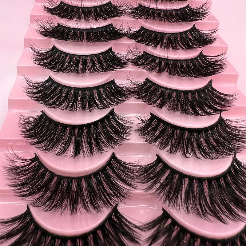 10 Pairs 3D Fluffy Faux Mink Thick Curling Lashes
