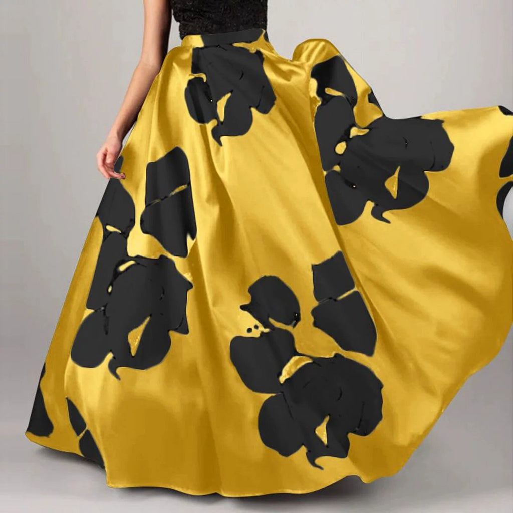 Yellow High-Waisted Pleated Commute Dress with Straps