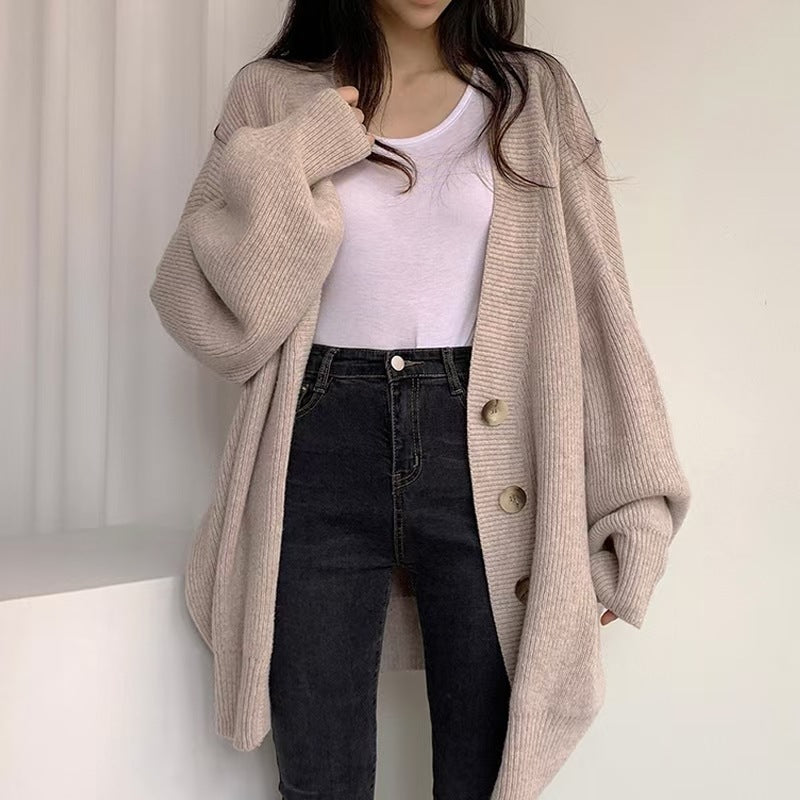 Casual Women's Cardigan with Lantern Sleeves (New)