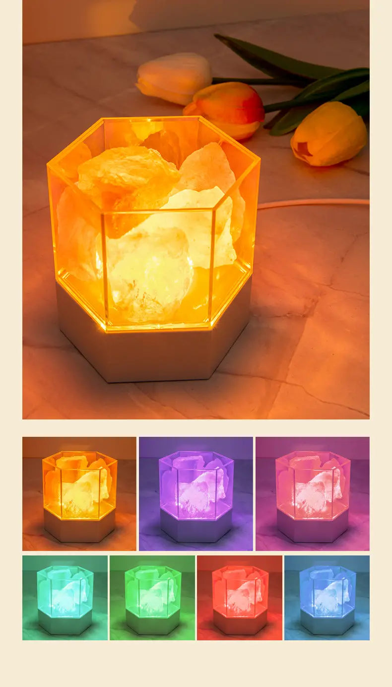 1pc Salt Stone Night Lamp - Creative Bedroom Gift