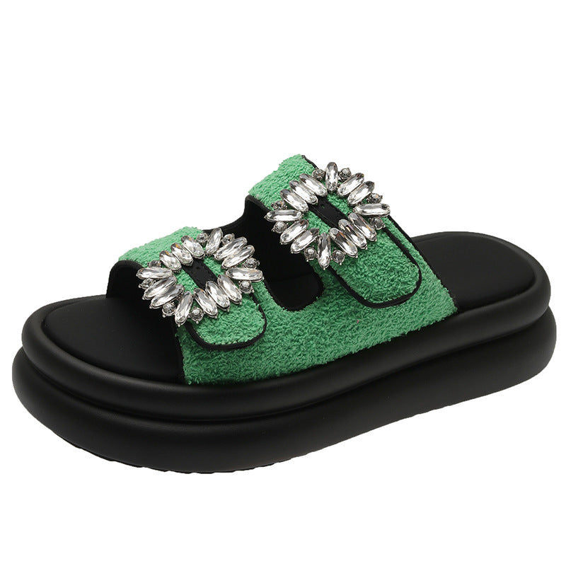 2023 Women's Fashion Suede Platform Slide Sandals