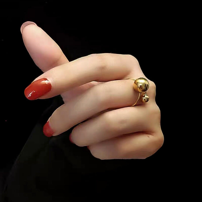Luxury Gold and Steel Irregular Adjustable Ring