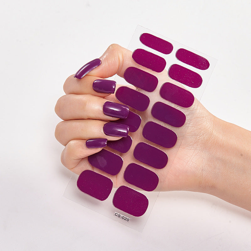 16-Color Solid Nail Stickers for Elegant Designs