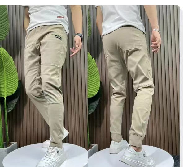 2023 Summer Ice Silk Men’s Casual Pants with Pockets