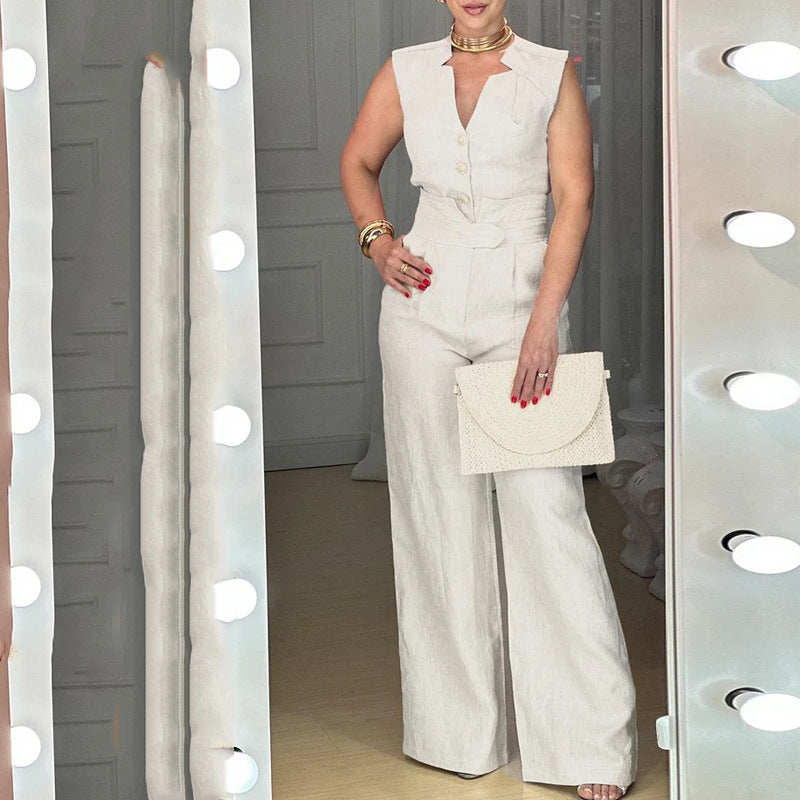 2023 Summer Women's Two-Piece Set with Symmetrical Lines