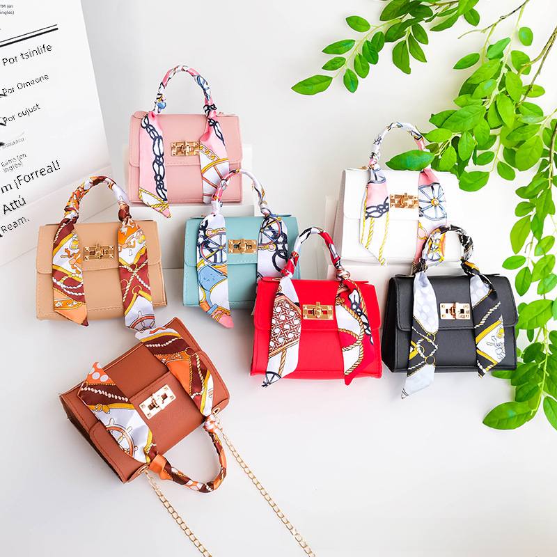Silk Scarf Handheld Small Square Bag for Women