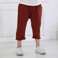 Summer Solid Color Linen Pleated Harem Pants for Kids