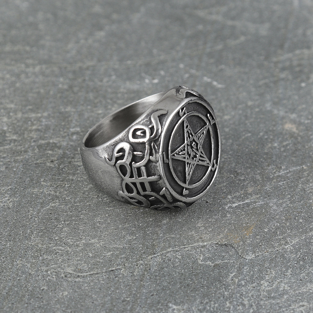 Fashionable Men's Satanic Devil Goat Head Ring