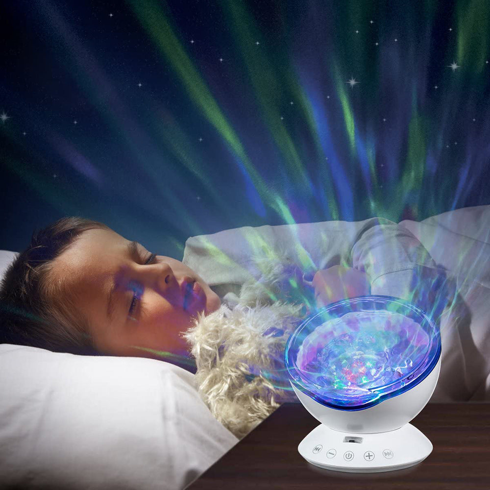 LED Ocean Projection Night Light with USB Remote