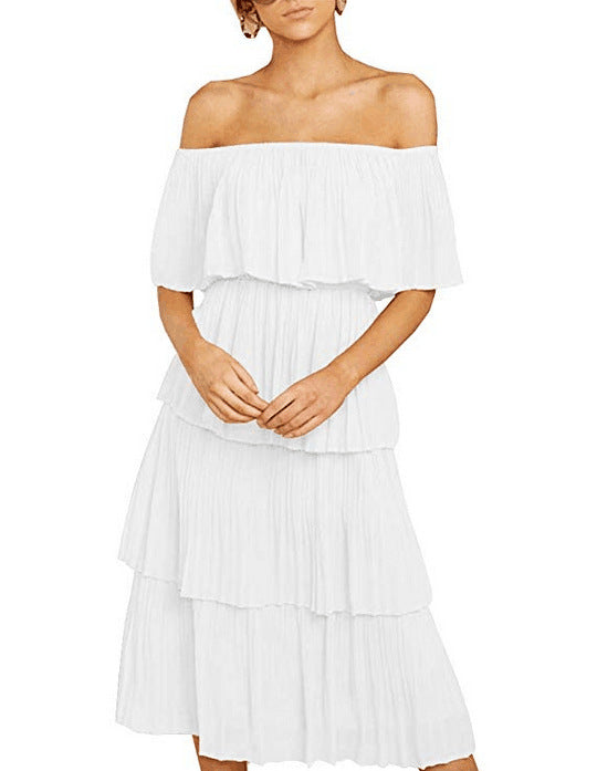 2018 Summer Off-Shoulder Layered Maxi Dress for Women